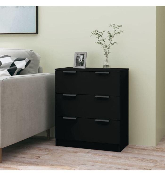 Buffet noir 60x30x70 cm bois d'ingénierie | Mobilier & Déco
