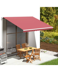 Tissu de remplacement pour auvent Bordeaux rouge 4x3 m | Mobilier & Déco