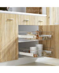 Panier en treillis métallique 2 pcs 600 mm Argenté | Mobilier & Déco