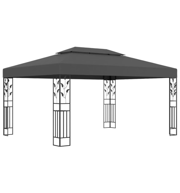 Tonnelle avec double toit 3x4 m Anthracite | Mobilier & Déco
