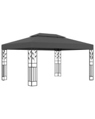 Tonnelle avec double toit 3x4 m Anthracite | Mobilier & Déco