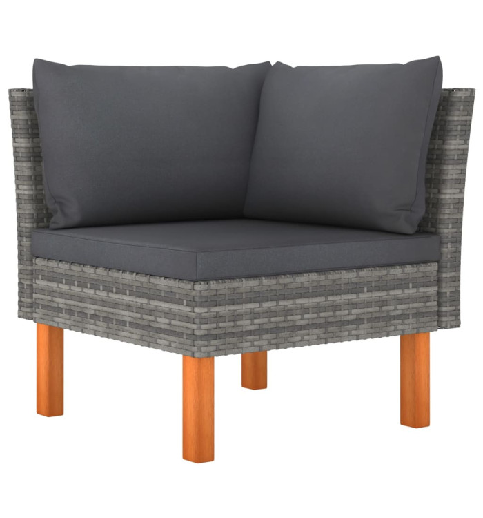 Canapé d'angle Résine tressée et bois d'eucalyptus massif | Mobilier & Déco