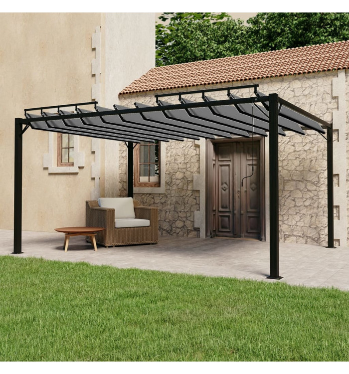 Tonnelle avec toit à persienne 3x4 m Anthracite Tissu aluminium | Mobilier & Déco