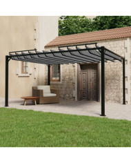 Tonnelle avec toit à persienne 3x4 m Anthracite Tissu aluminium | Mobilier & Déco