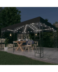 Tonnelle avec double toit et lumières LED 3x4 m Anthracite | Mobilier & Déco