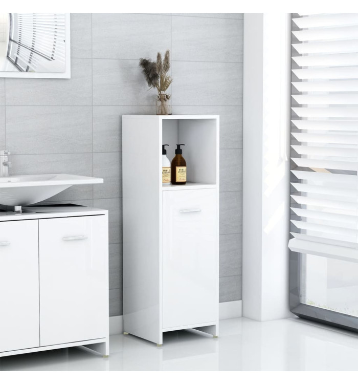 Armoire de salle de bain Blanc brillant 30x30x95 cm | Mobilier & Déco
