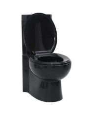 Toilette d'angle en céramique pour salle de bains noir | Mobilier & Déco