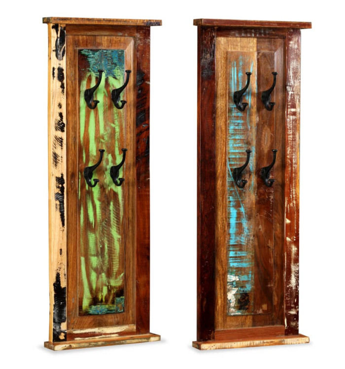 Porte-manteau 2 pcs Bois de récupération massif 38x100 cm | Mobilier & Déco