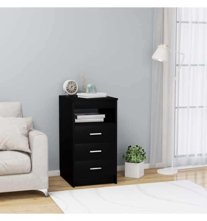 Armoire à tiroirs Noir 40x50x76 cm Bois d'ingénierie | Mobilier & Déco