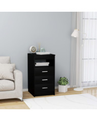 Armoire à tiroirs Noir 40x50x76 cm Bois d'ingénierie | Mobilier & Déco