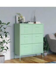 Armoire à tiroirs Vert menthe 80x35x101,5 cm Acier | Mobilier & Déco