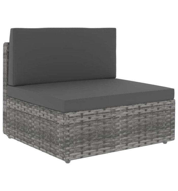 Canapé central sectionnel Résine tressée Gris | Mobilier & Déco