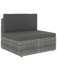 Canapé central sectionnel Résine tressée Gris | Mobilier & Déco