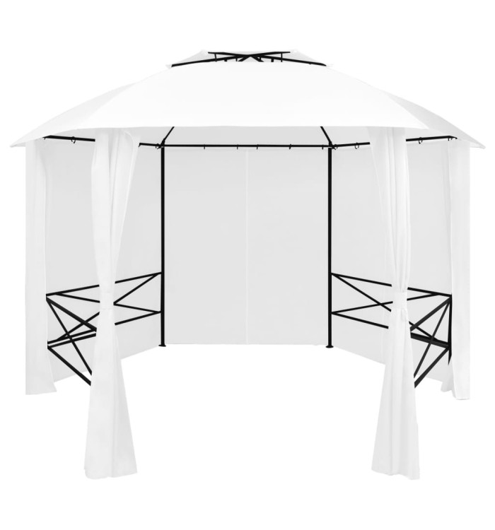Chapiteau de jardin avec rideaux 360x312x265 cm Blanc 180 g/m² | Mobilier & Déco