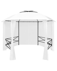 Chapiteau de jardin avec rideaux 360x312x265 cm Blanc 180 g/m² | Mobilier & Déco