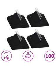 Cintres antidérapants 100 pcs Noir Velours | Mobilier & Déco
