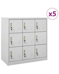Armoires à casiers 5 pcs Gris clair 90x45x92,5 cm Acier | Mobilier & Déco