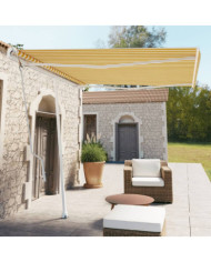 Auvent automatique sur pied 300x250 cm Jaune/Blanc | Mobilier & Déco