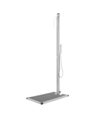 Douche de jardin avec base gris 225 cm Acier inoxydable | Mobilier & Déco