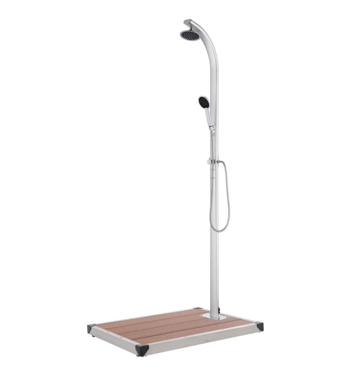 Douche de jardin avec base marron 220 cm Aluminium | Mobilier & Déco