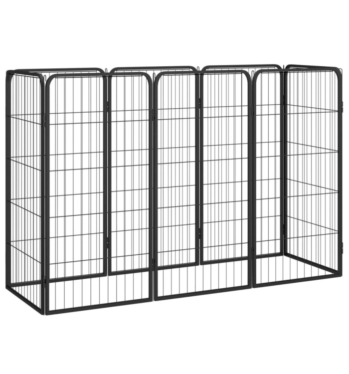 Parc pour chien 8 panneaux Noir 50x100cm Acier enduit de poudre | Mobilier & Déco