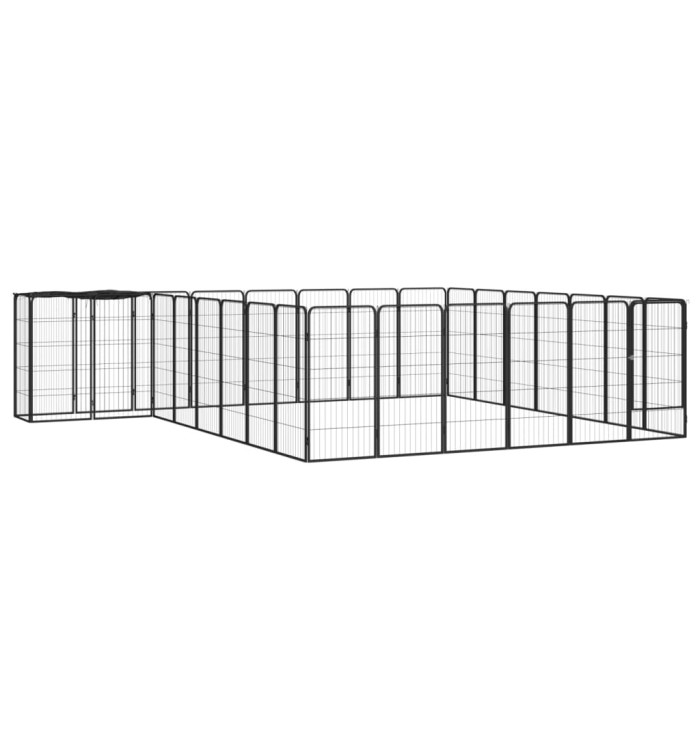 Parc pour chien 30panneaux Noir 50x100cm Acier enduit de poudre | Mobilier & Déco