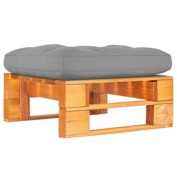 Pouf palette de jardin marron miel bois de pin imprégné | Mobilier & Déco