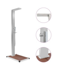 Douche d'extérieur avec receveur de douche WPC Acier inoxydable | Mobilier & Déco