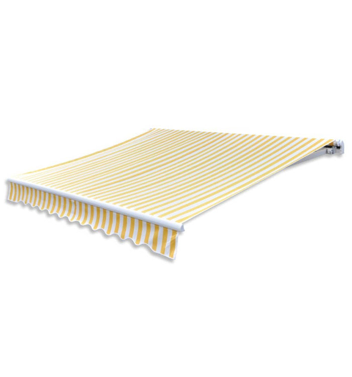 Auvent pliable manuel 300 cm Jaune/blanc | Mobilier & Déco
