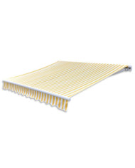 Auvent pliable manuel 300 cm Jaune/blanc | Mobilier & Déco
