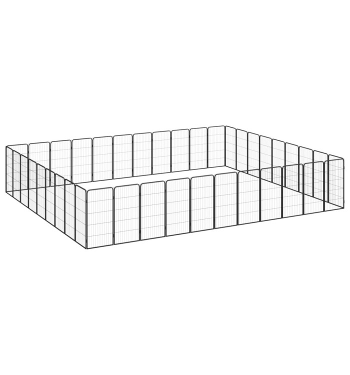 Parc pour chien 40panneaux Noir 50x100cm Acier enduit de poudre | Mobilier & Déco