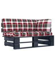 Canapé d'angle palette de jardin noir bois de pin imprégné | Mobilier & Déco