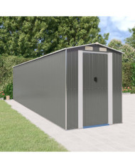 Abri de jardin Gris clair 192x772x223 cm Acier galvanisé | Mobilier & Déco