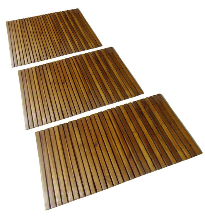 Tapis de bain en acacia 3 pcs | Mobilier & Déco