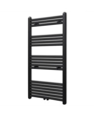 Sèche-serviettes eau chaude à rails droits noir 600x1160 mm | Mobilier & Déco