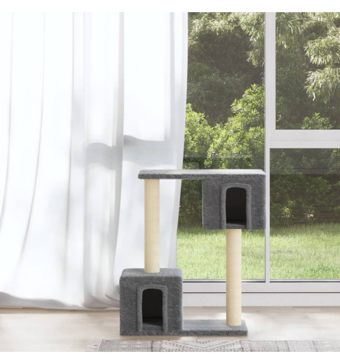 Arbre à chat avec griffoirs en sisal Gris clair 60 cm | Mobilier & Déco