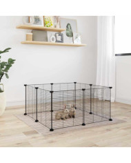 Cage animaux de compagnie à 8 panneaux Noir 35x35 cm Acier | Mobilier & Déco