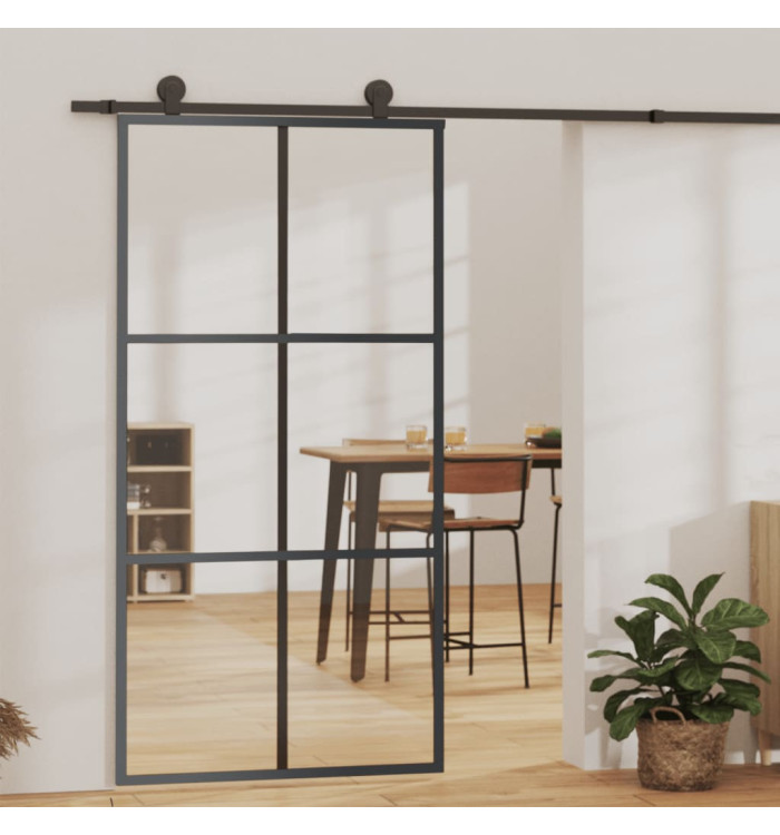 Porte coulissante et quincaillerie Verre et Aluminium 102x205cm | Mobilier & Déco