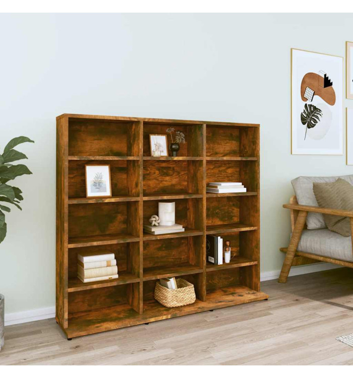 Armoire à CD Chêne fumé 100x23x89,5 cm Bois d'ingénierie | Mobilier & Déco
