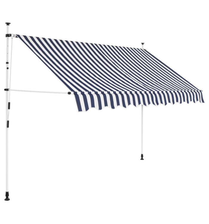 Auvent rétractable manuel 300 cm Rayures bleues et blanches | Mobilier & Déco