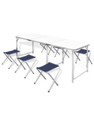 Jeu de table pliable de camping et 6 tabourets 180x60 cm | Mobilier & Déco