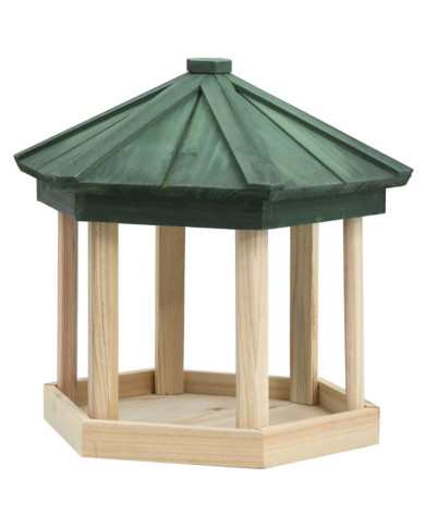 Mangeoire à oiseaux Octogone Bois de sapin 33x30 cm | Mobilier & Déco