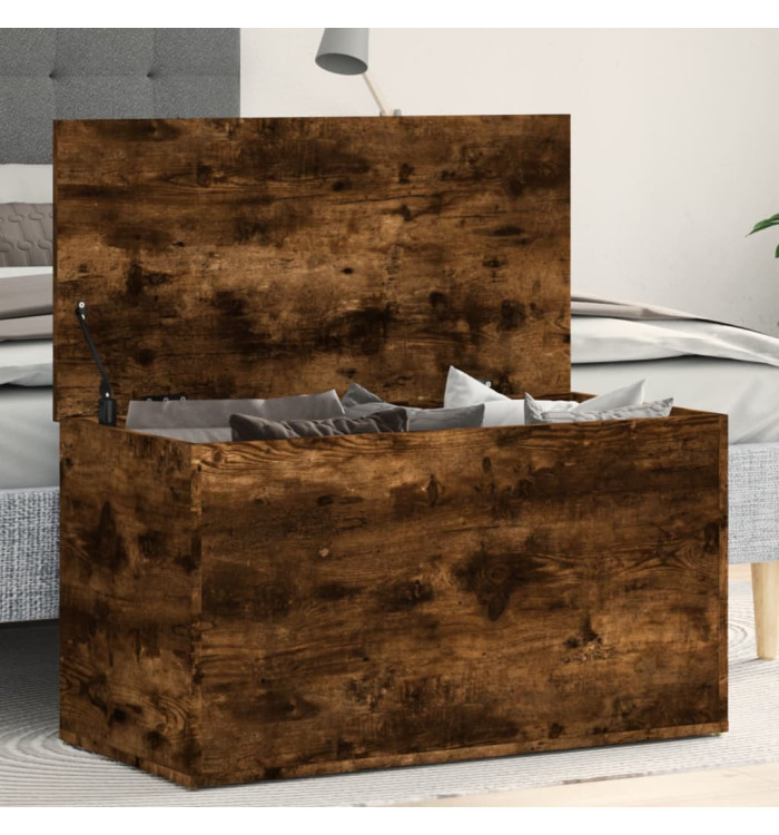 Coffre de rangement Chêne fumé 84x42x46 cm Bois d'ingénierie | Mobilier & Déco