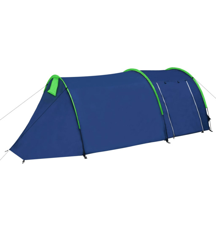 Tente de camping 4 personnes Bleu marine et vert | Mobilier & Déco