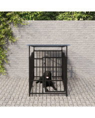 Chenil d'extérieur avec toit pour chiens Acier 1,88 m² | Mobilier & Déco