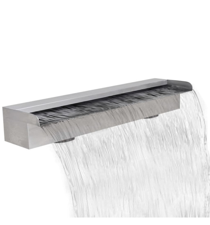 Lame d'eau rectangulaire 60 cm Acier inoxydable pour piscine | Mobilier & Déco
