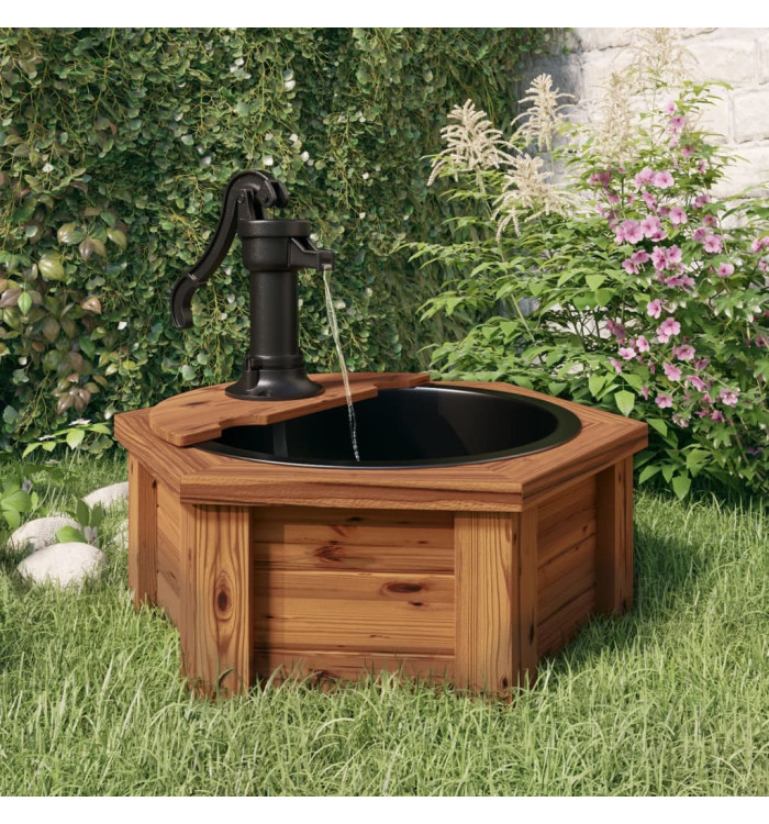 Fontaine à eau avec pompe 57x57x53 cm Bois de sapin massif | Mobilier & Déco