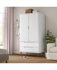 Garde-robe MOLDE Blanc 90x55x175 cm Bois massif de pin | Mobilier & Déco