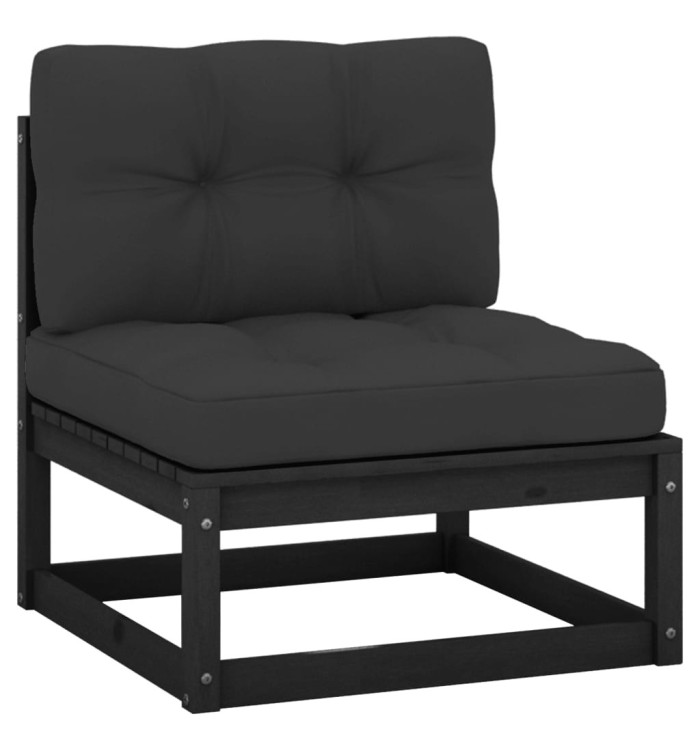 Canapé central de jardin coussins anthracite Bois de pin massif | Mobilier & Déco