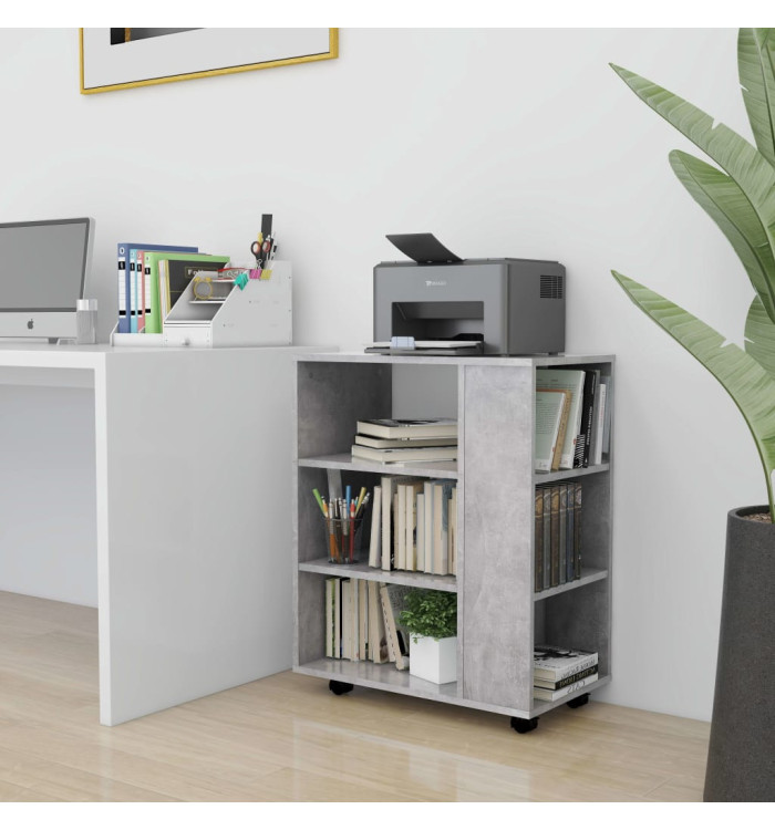 Armoire à roulettes Gris béton 60x35x75 cm Bois d’ingénierie | Mobilier & Déco